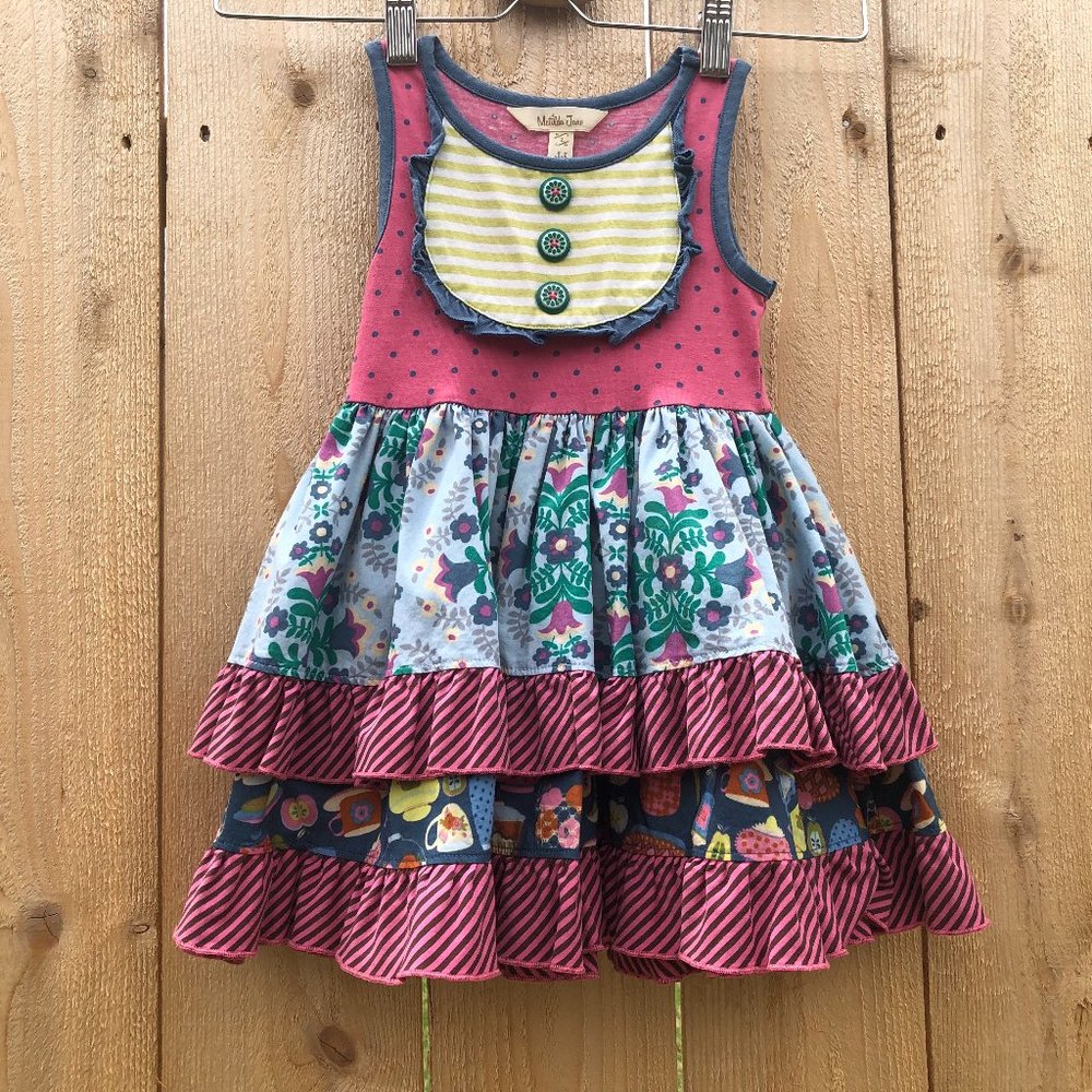 Matilda Jane Put on a Show Cookie Dress Layered Twirl Skirt NWOT Girl's Size 2